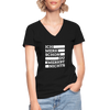 Frauen-T-Shirt mit V-Ausschnitt: Ich merk schon, Du merkst nichts. - Schwarz