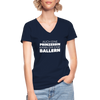 Frauen-T-Shirt mit V-Ausschnitt: Auch eine Prinzessin kann Dir eine ballern. - Navy