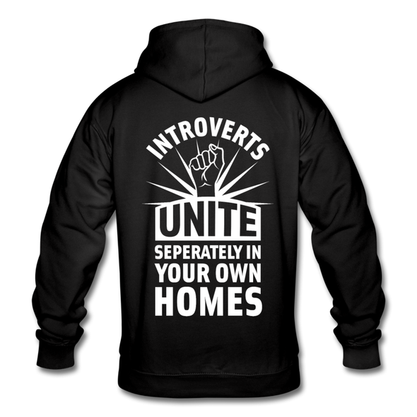 Unisex Hoodie: Introverts unite separately in your own homes. - Schwarz