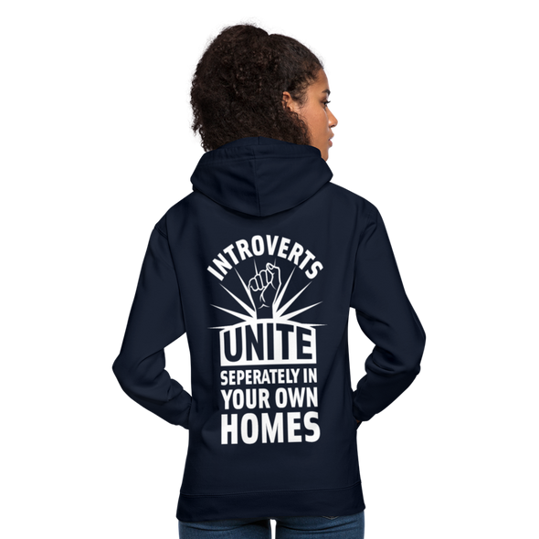 Unisex Hoodie: Introverts unite separately in your own homes. - Navy