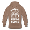 Unisex Hoodie: Introverts unite separately in your own homes. - Mokka