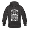 Unisex Hoodie: Introverts – We´re here. We feel uneasy and … - Anthrazit