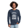 Männer Premium Langarmshirt: Introverts – We´re here. We feel uneasy and … - Navy