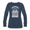 Frauen Premium Langarmshirt: Introverts – We´re here. We feel uneasy and … - Navy