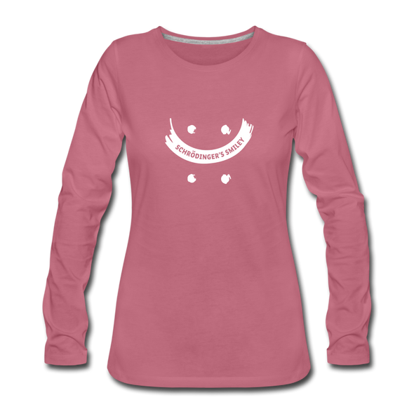 Frauen Premium Langarmshirt: Schrödinger´s smiley - Malve