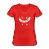 Frauen-T-Shirt mit V-Ausschnitt: Schrödinger´s smiley - Rot