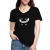 Frauen-T-Shirt mit V-Ausschnitt: Schrödinger´s smiley - Schwarz