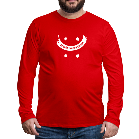 Männer Premium Langarmshirt: Schrödinger´s smiley - Rot