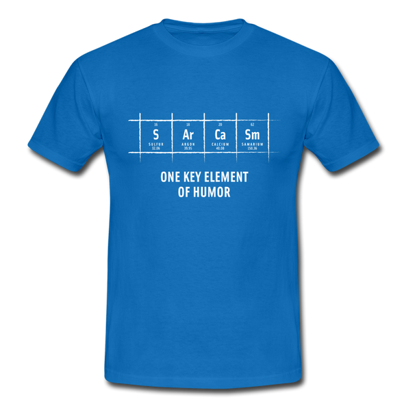 Männer T-Shirt: S Ar Ca Sm: One key element of humor - Royalblau