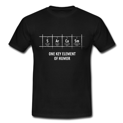 Männer T-Shirt: S Ar Ca Sm: One key element of humor - Schwarz