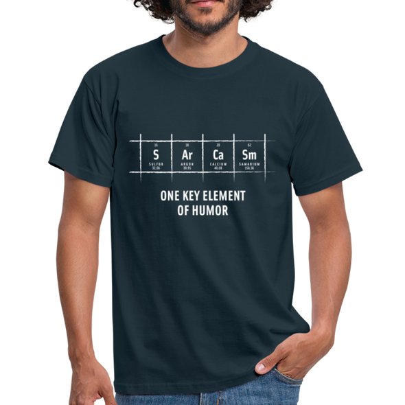 Männer T-Shirt: S Ar Ca Sm: One key element of humor - Navy