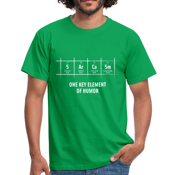 Männer T-Shirt: S Ar Ca Sm: One key element of humor - Kelly Green