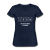 Frauen-T-Shirt mit V-Ausschnitt: S Ar Ca Sm: One key element of humor - Navy