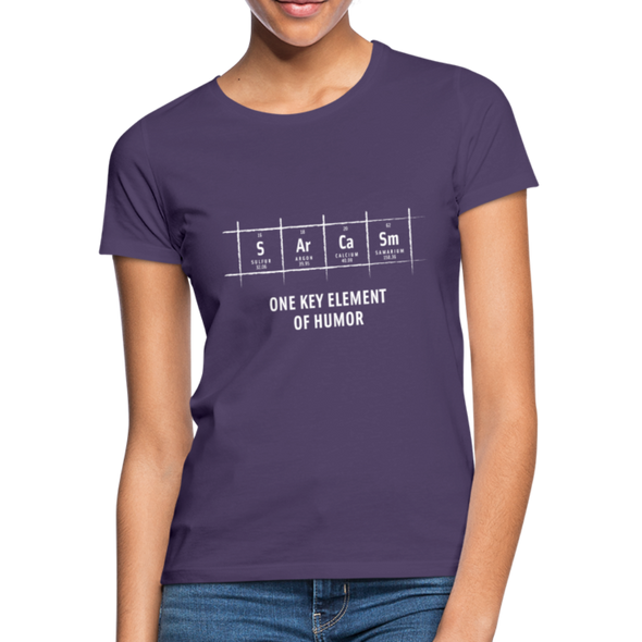 Frauen T-Shirt: S Ar Ca Sm: One key element of humor - Dunkellila