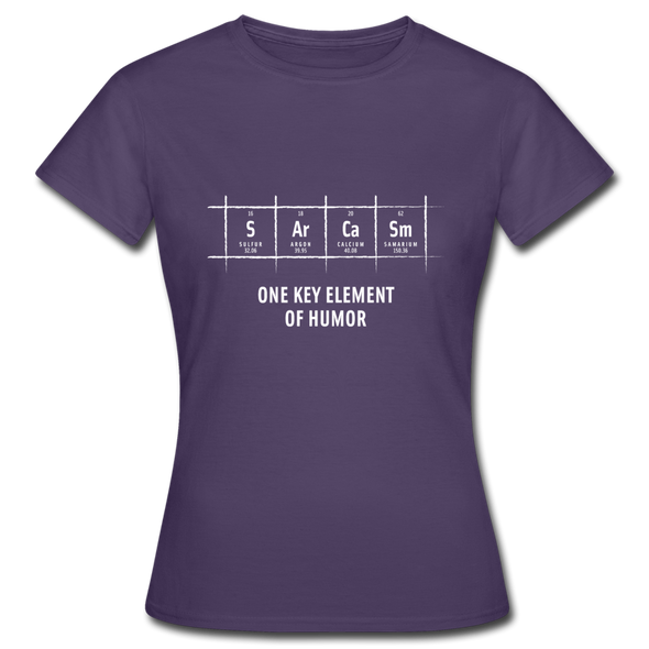 Frauen T-Shirt: S Ar Ca Sm: One key element of humor - Dunkellila