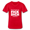 Männer-T-Shirt mit V-Ausschnitt: Darf ich Dir das Fick Dich anbieten? - Rot