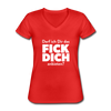 Frauen-T-Shirt mit V-Ausschnitt: Darf ich Dir das Fick Dich anbieten? - Rot