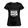 Frauen-T-Shirt mit V-Ausschnitt: Darf ich Dir das Fick Dich anbieten? - Schwarz