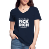 Frauen-T-Shirt mit V-Ausschnitt: Darf ich Dir das Fick Dich anbieten? - Navy