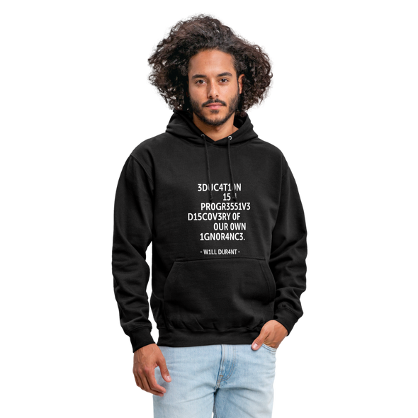 Unisex Hoodie: Education is a progressive discovery of … - Schwarz