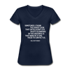 Frauen-T-Shirt mit V-Ausschnitt: Sometimes I think the surest sign that intelligent life … - Navy