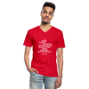 Männer-T-Shirt mit V-Ausschnitt: A person who isn’t outraged on first hearing about … - Rot