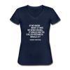 Frauen-T-Shirt mit V-Ausschnitt: If we knew what it was we were doing, it would … - Navy