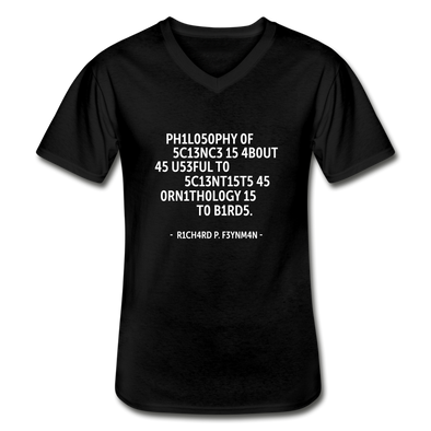Männer-T-Shirt mit V-Ausschnitt: Philosophy of science is about as useful … - Schwarz