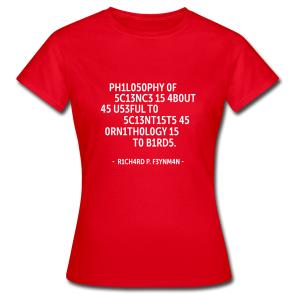 Frauen T-Shirt: Philosophy of science is about as useful … - Rot