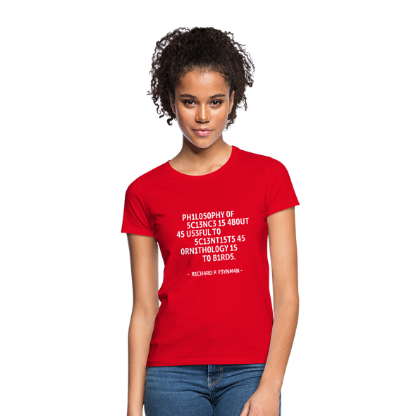 Frauen T-Shirt: Philosophy of science is about as useful … - Rot