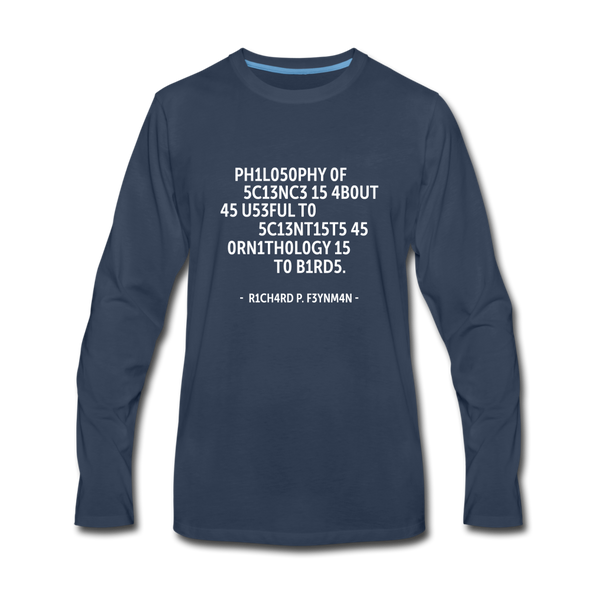 Männer Premium Langarmshirt: Philosophy of science is about as useful … - Navy