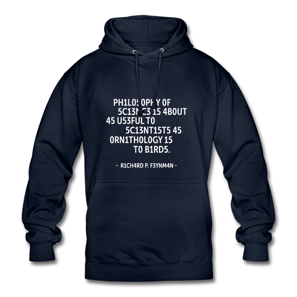 Unisex Hoodie: Philosophy of science is about as useful … - Navy
