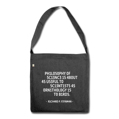 Umhängetasche aus Recycling-Material: Philosophy of science is about as useful … - Schwarz meliert