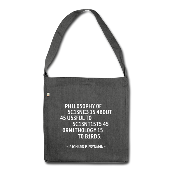 Umhängetasche aus Recycling-Material: Philosophy of science is about as useful … - Dunkelgrau meliert