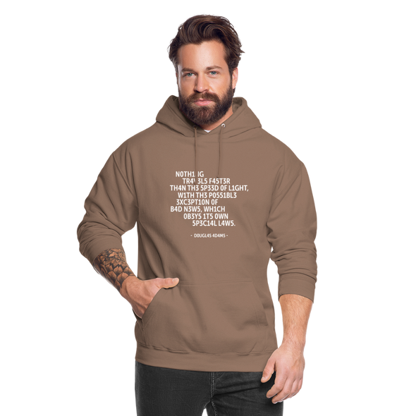 Unisex Hoodie: Nothing travels faster than the speed of light … - Mokka