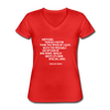 Frauen-T-Shirt mit V-Ausschnitt: Nothing travels faster than the speed of light … - Rot