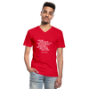 Männer-T-Shirt mit V-Ausschnitt: Nothing travels faster than the speed of light … - Rot