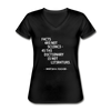 Frauen-T-Shirt mit V-Ausschnitt: Facts are not science – as the dictionary is not … - Schwarz