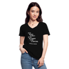 Frauen-T-Shirt mit V-Ausschnitt: Facts are not science – as the dictionary is not … - Schwarz