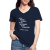 Frauen-T-Shirt mit V-Ausschnitt: Facts are not science – as the dictionary is not … - Navy