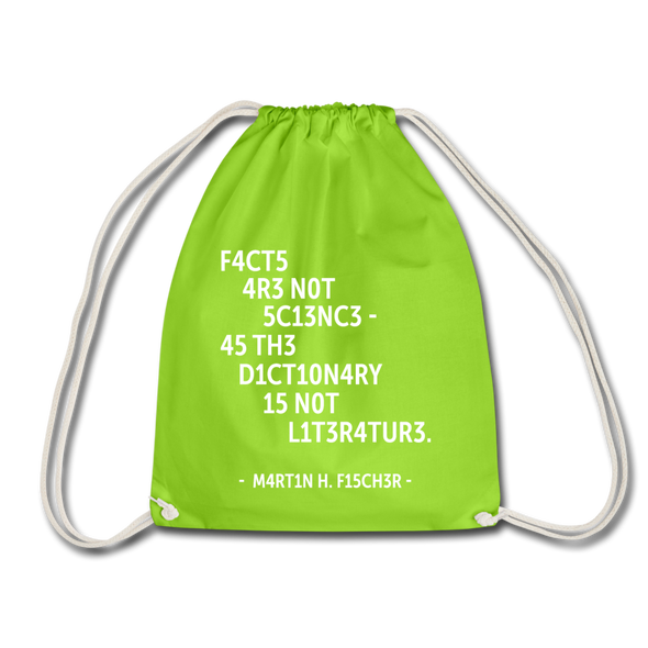 Turnbeutel: Facts are not science – as the dictionary is not … - Neongrün