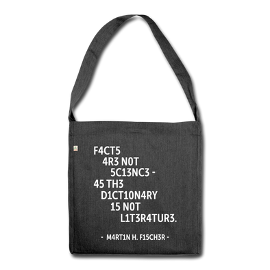 Umhängetasche aus Recycling-Material: Facts are not science – as the dictionary is not … - Schwarz meliert