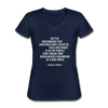 Frauen-T-Shirt mit V-Ausschnitt: In the beginning the Universe was created … - Navy