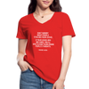 Frauen-T-Shirt mit V-Ausschnitt: Don’t worry about people stealing your ideas … - Rot