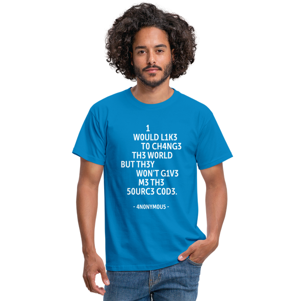 Männer T-Shirt: I would like to change the world but they … - Royalblau