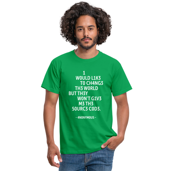 Männer T-Shirt: I would like to change the world but they … - Kelly Green