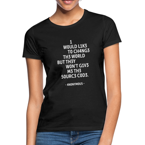 Frauen T-Shirt: I would like to change the world but they … - Schwarz