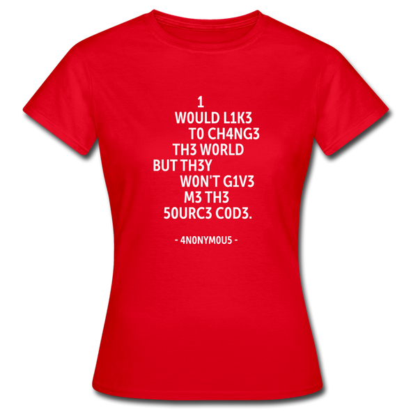 Frauen T-Shirt: I would like to change the world but they … - Rot