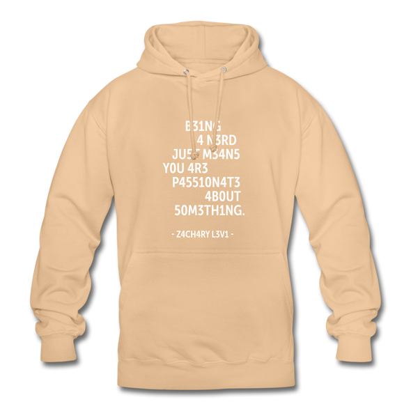 Unisex Hoodie: Being a nerd just means you are passionate … - Beige