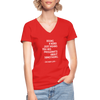 Frauen-T-Shirt mit V-Ausschnitt: Being a nerd just means you are passionate … - Rot